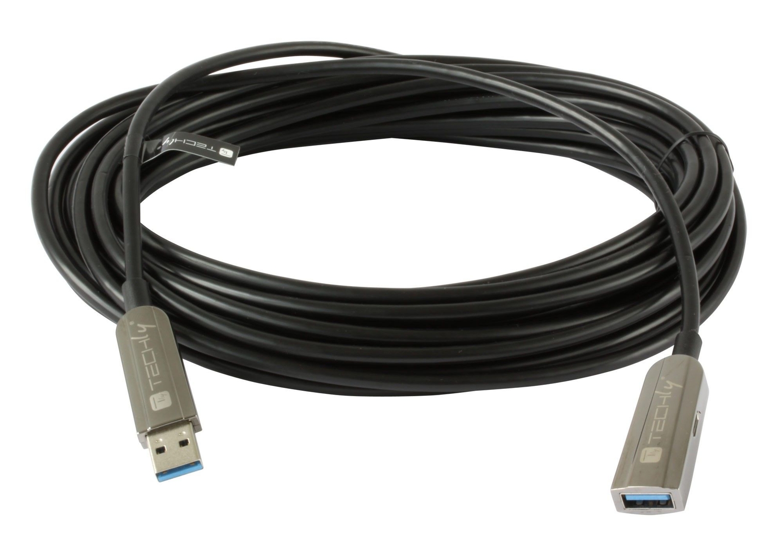 Techly Cavo USB 3.0 SuperSpeed AOC in Fibra Ottica USB A M/F 20m Nero