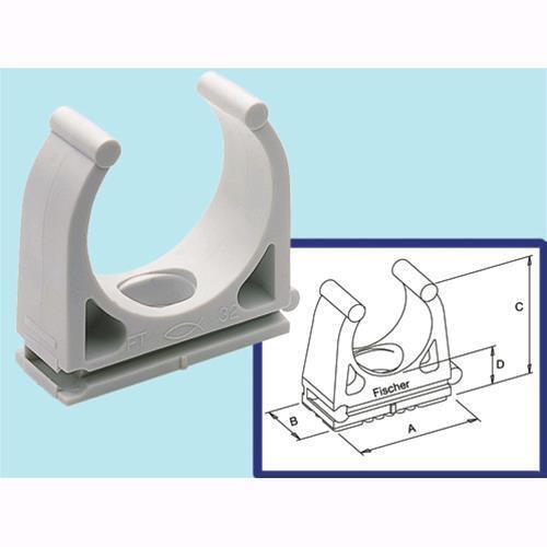 Fissacavi fissatubi Fischer  FT 16: A 23 mm - B 16 mm - C 25 mm conf. 100pz