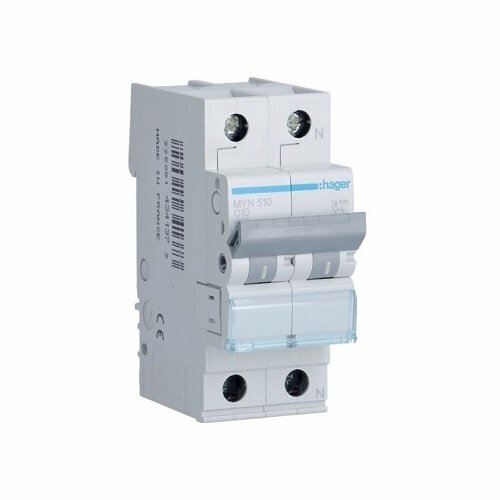Interruttore Automatico 1P+N 4.5Ka C-10A 2M - Hager MYN510