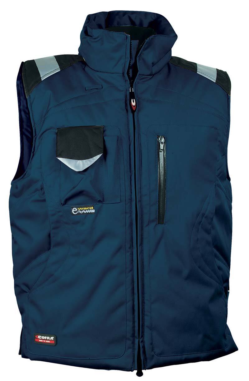 Cofra POLAR (02 NAVY/NERO) Tg. 52 GILET DA LAVORO IMBOTTITO IMPERMEABILE