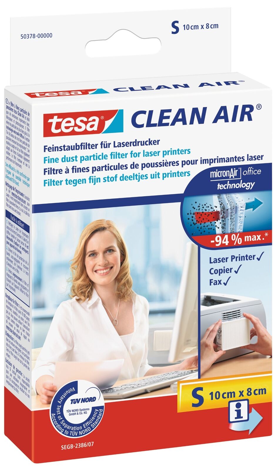 Tesa Clean Air Filtro per Polveri Sottili per Stampanti Laser, Taglia S
