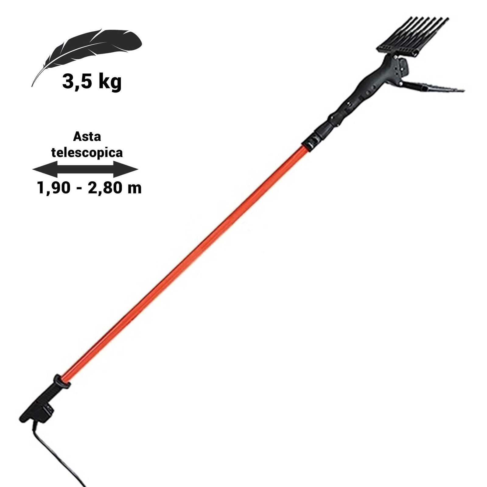 ABBACCHIATORE SCUOTITORE A BATTERIA CON ASTA TELESCOPICA 1,90 - 2,8 METRI