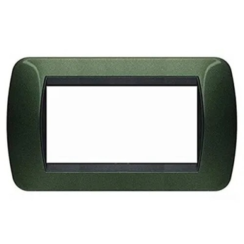 BTICINO L4807VT LIVINGLIGHT INTERNATIONAL PLACCA 7 MODULI VERDE METAL