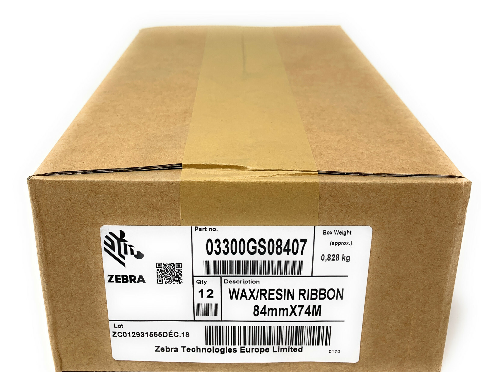 ZEBRA 03300GS08407 84mm x 74m 12 RIBBON ZD420 / ZD421 / ZD620 CF. DA 12 ROTOLI