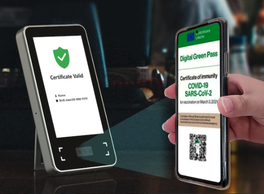 Lettore con riconoscimento Qr code reader Green Pass con display LCD 5" WiFi