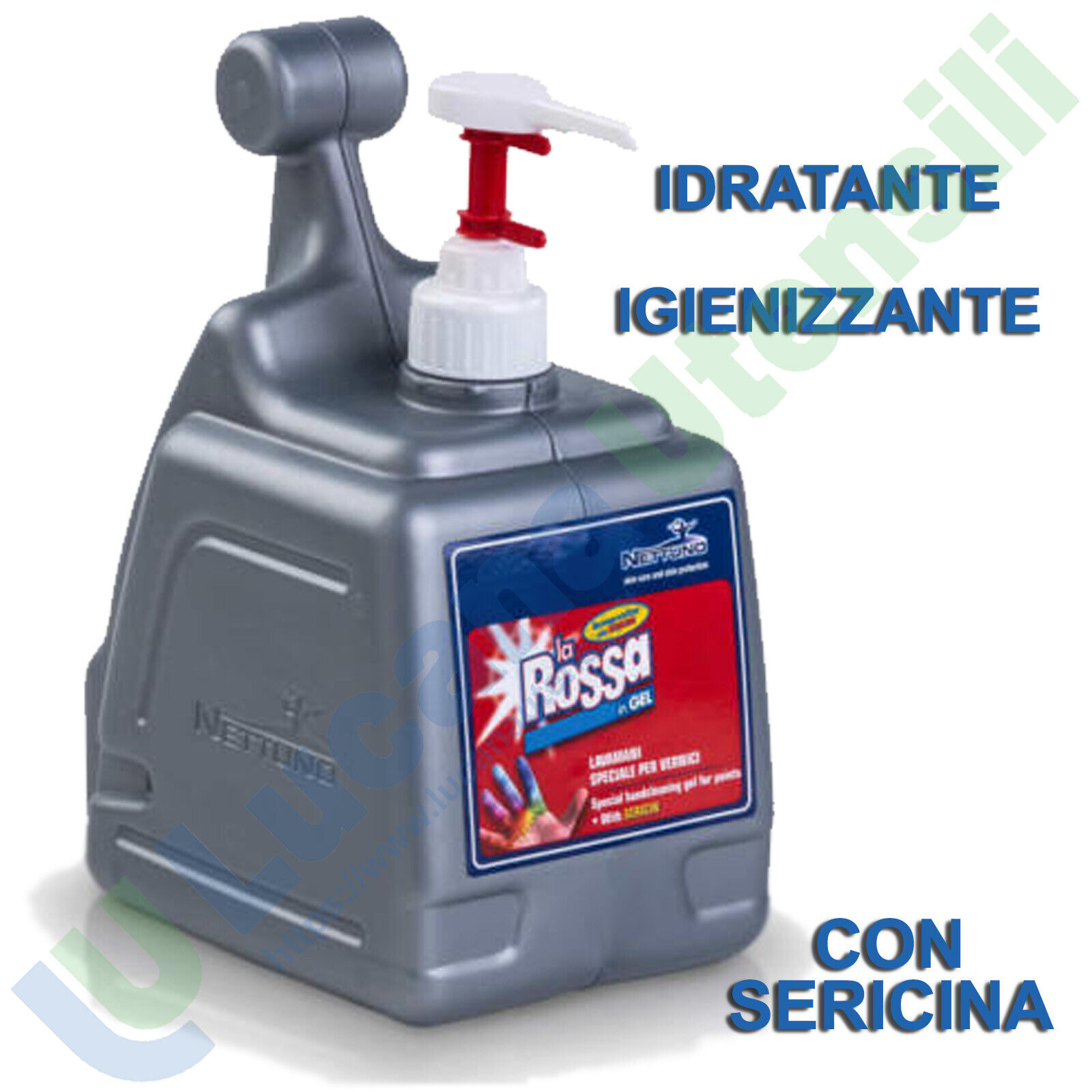 Gel Lavamani NETTUNO Idratante Sericina Crema Pasta ROSSA 3000ml Dispenser T-BOX