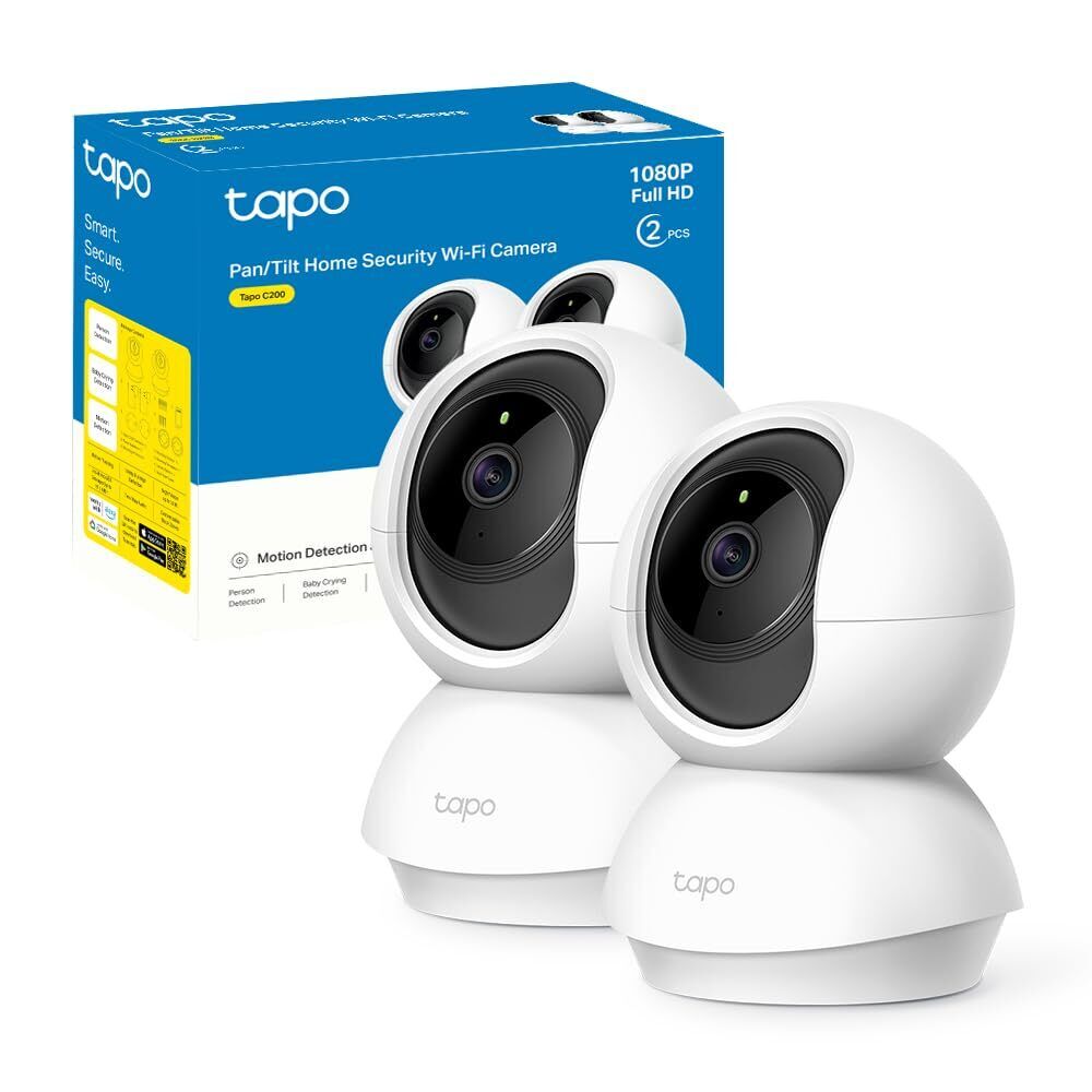 Tapo TP-Link C200P2 Telecamera Wi-Fi Interno, Videocamera Sorveglianza 1080P, Vi