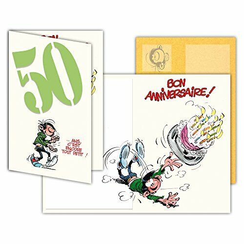 Gaston Lagaffe glct-6056 scheda di compleanno 50 anni (o5m)
