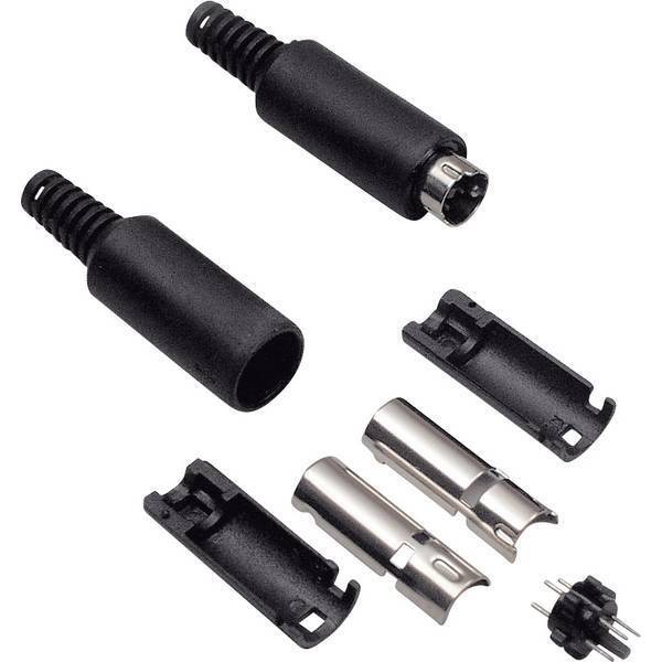 BKL ELECTRONIC 0204005 CONNETTORE MINI-DIN SPINA DRITTA NUMERO POLI NUM 7 NERO 1