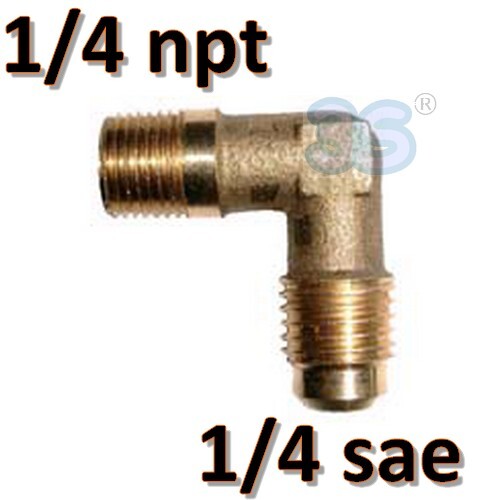 Raccordo curva in ottone 1/4'' SAE x 1/4'' npt maschio maschio