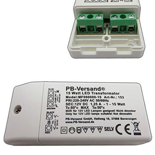 PB-Versand MR090009 Trasformatore Led Lampadina 12 V DC 0.5, 15 W (y2a)