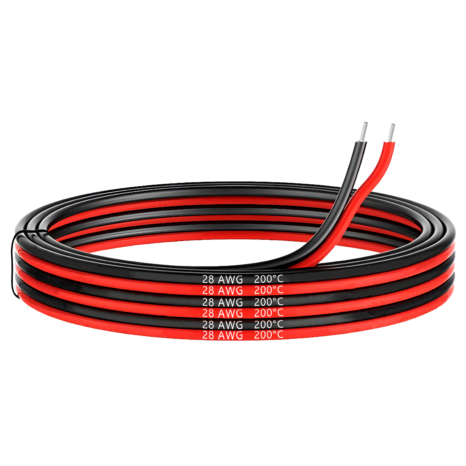 MMOBIEL Filo Elettrico 28 AWG 2,5 m /8,2 ft 2 Conduttore Parallèle Rouge & Noir