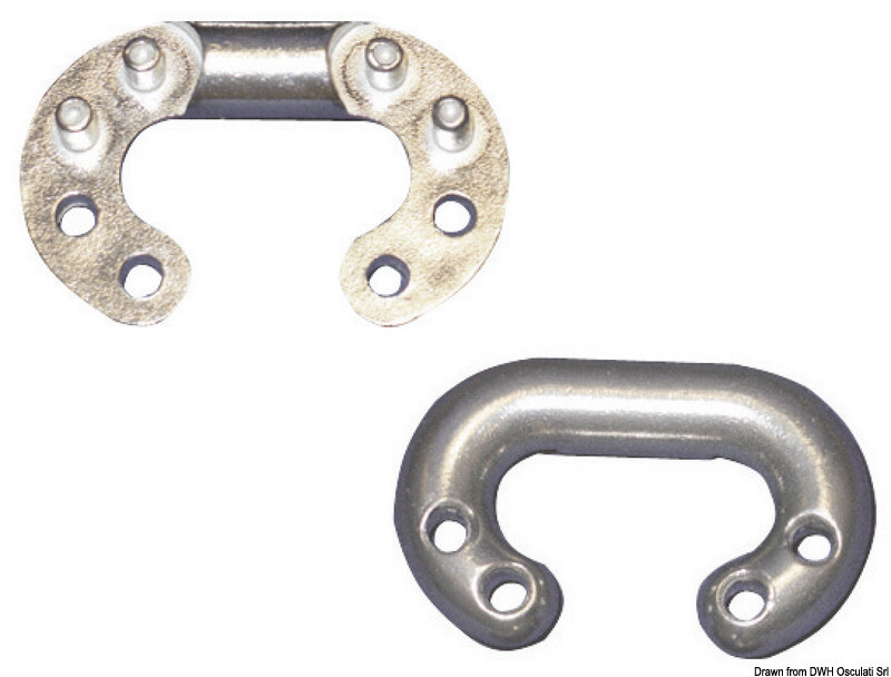 Falsa maglia calibrata in acciaio inox Ø 8mm perni 8mm salpa ancora elettrico