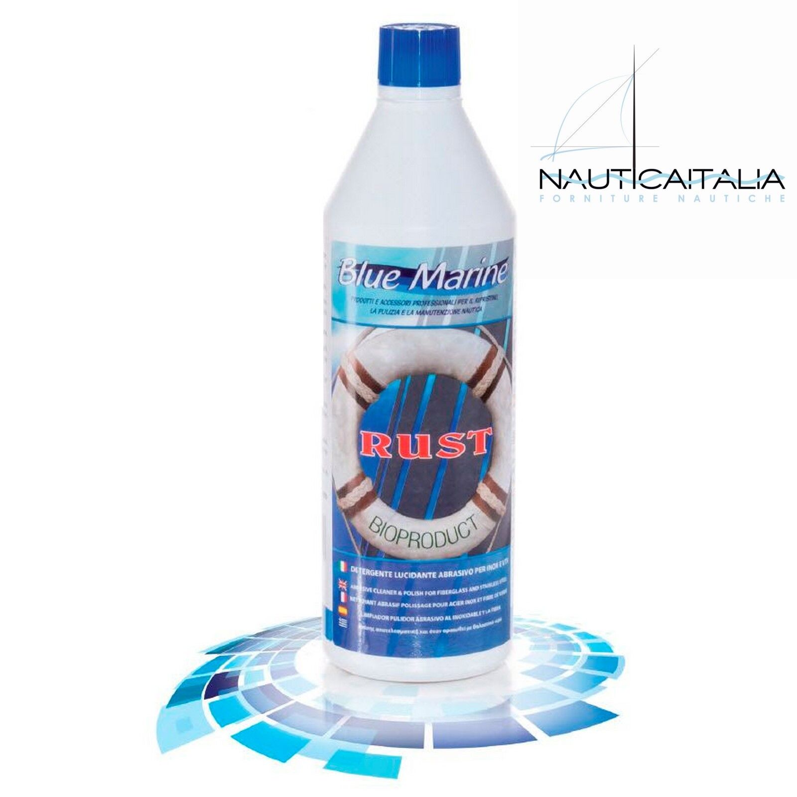 RUST BLUE MARINE - PULITORE LUCIDANTE BARCA LUCIDA INOX E VETRORESINA - ML.500