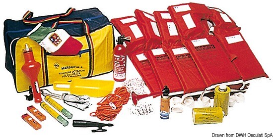 Osculati Kit navigazione sicurezza marsupio 4 persone entro 12 miglia 22.411.43