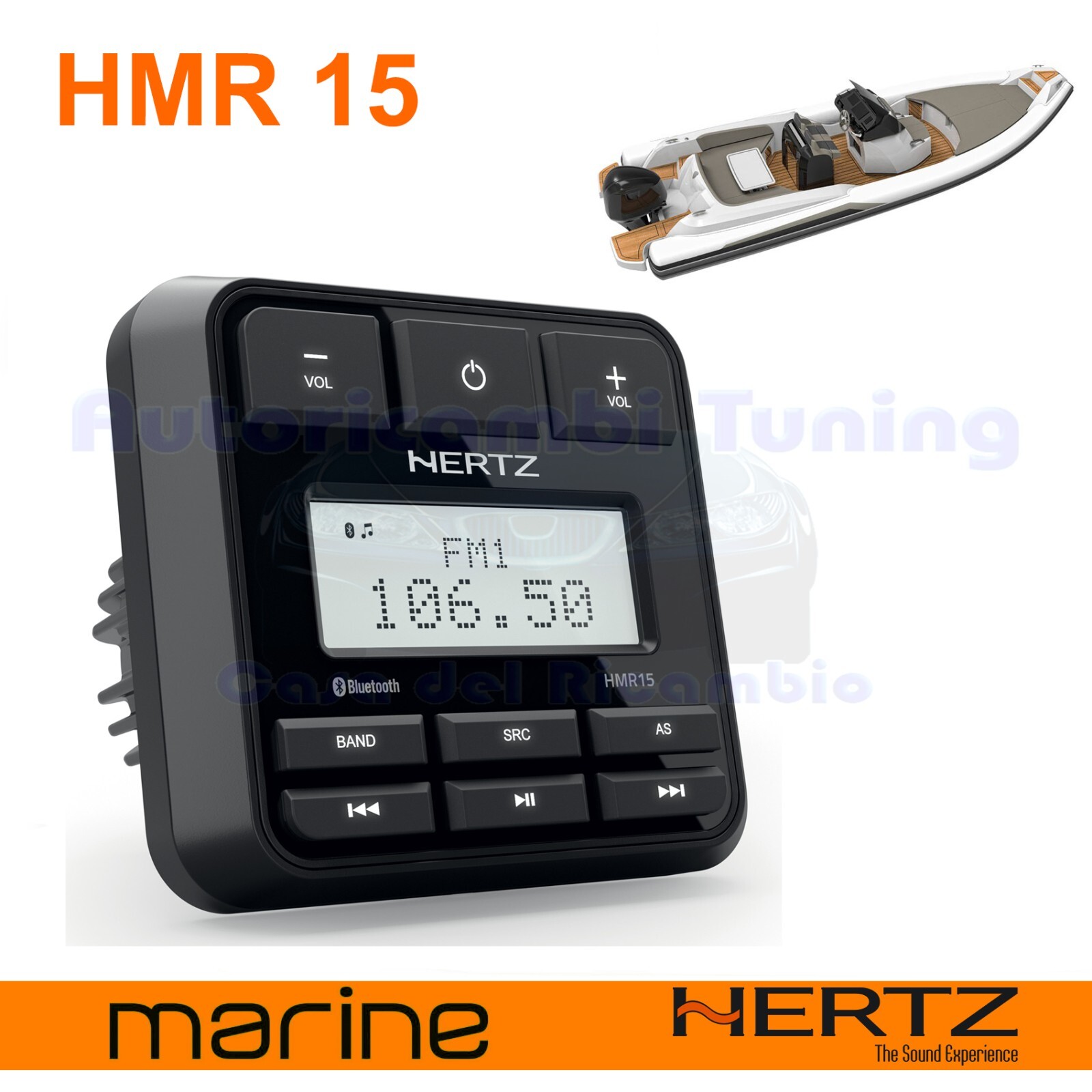 Hertz HMR 15 Digital Media Receiver sorgente nautica con tuner e Bluetooth 4x50