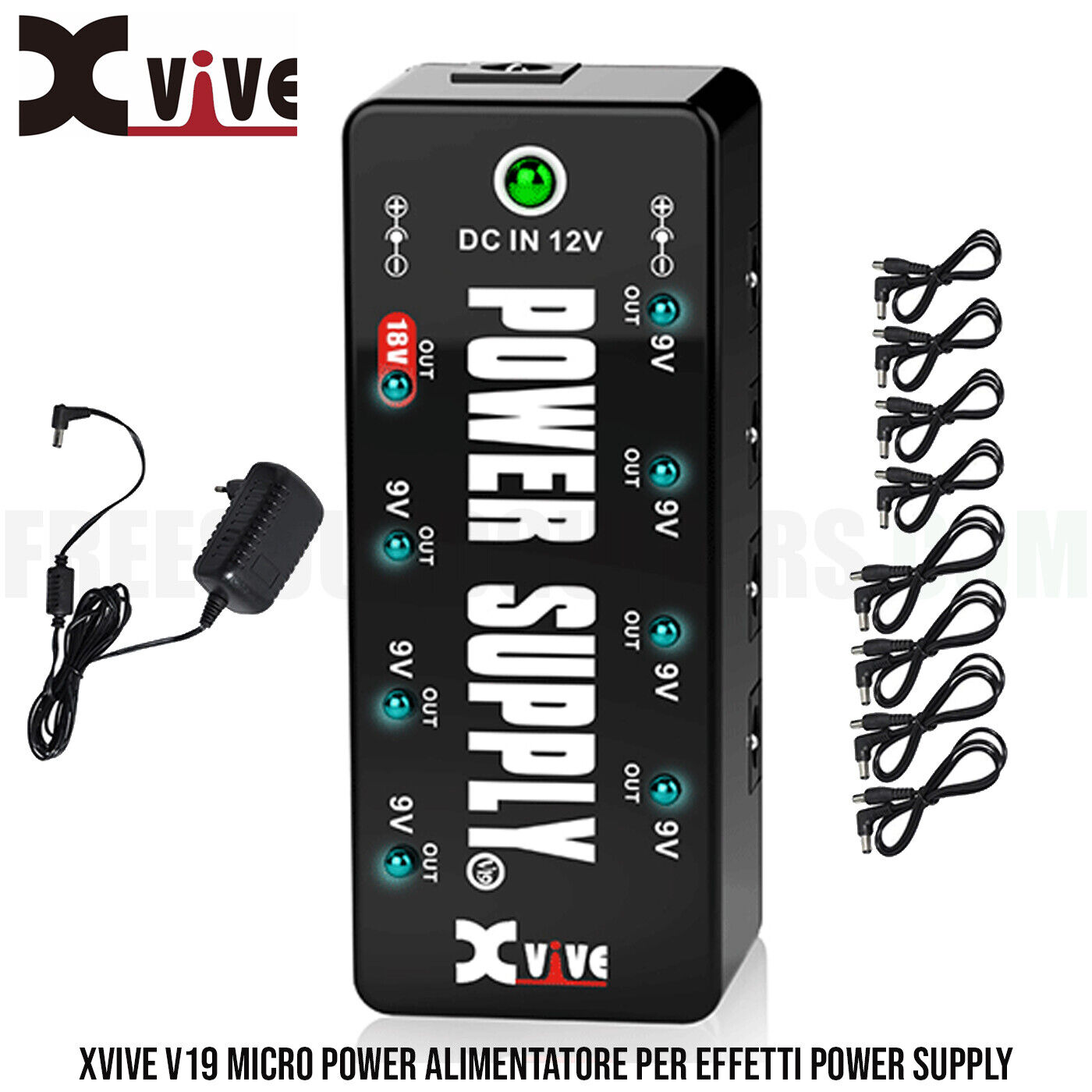 XVive V19 Micro Power Alimentatore per effetti power supply 8 uscite