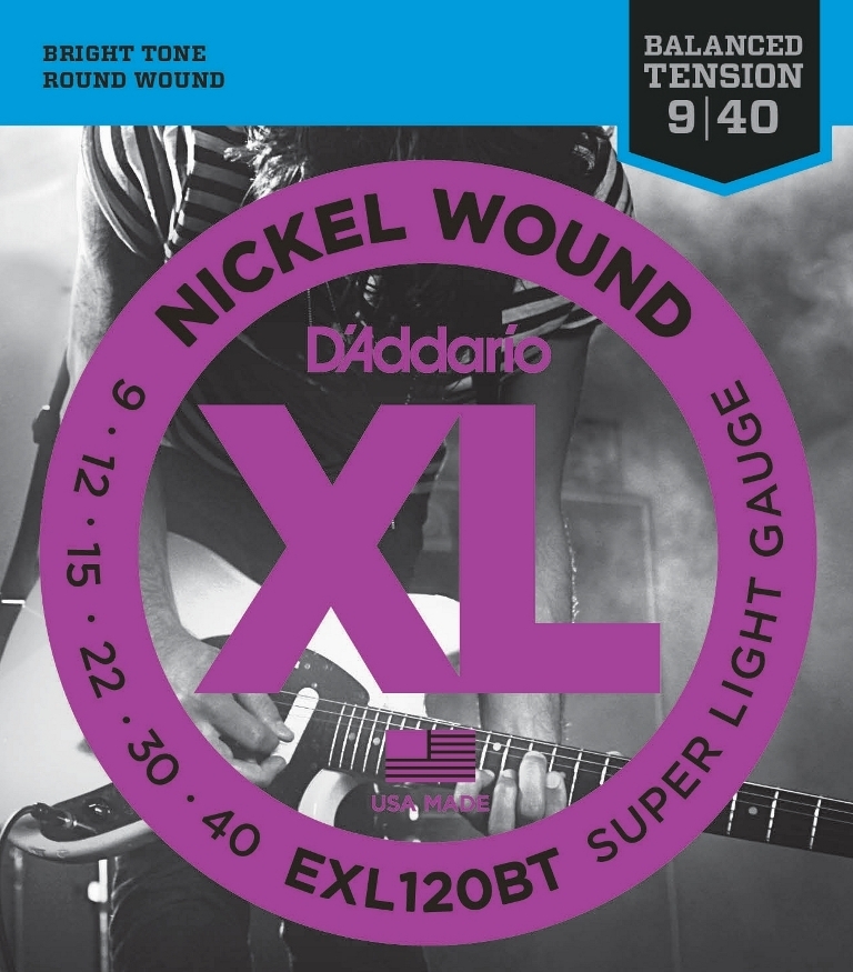 D'Addario EXL120BT Balanced Tension Super Light 009/040 Muta Corde per Chitarra