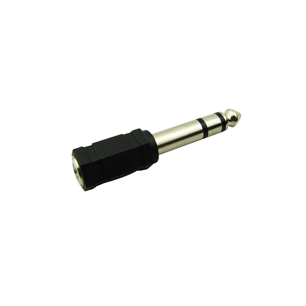 Musiclily 2Pcs 3.5mm Female to 6.35mm Male Audio Stereo Adapter Jack Plug Black
