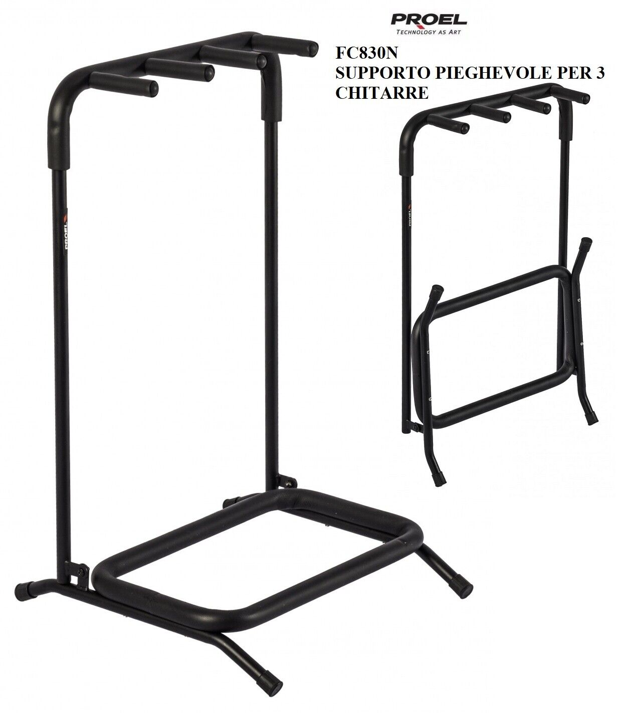 PROEL FC830N SUPPORTO STAND PIEGHEVOLE PER 3 CHITARRE REGGI CHITARRA UNIVERSALE