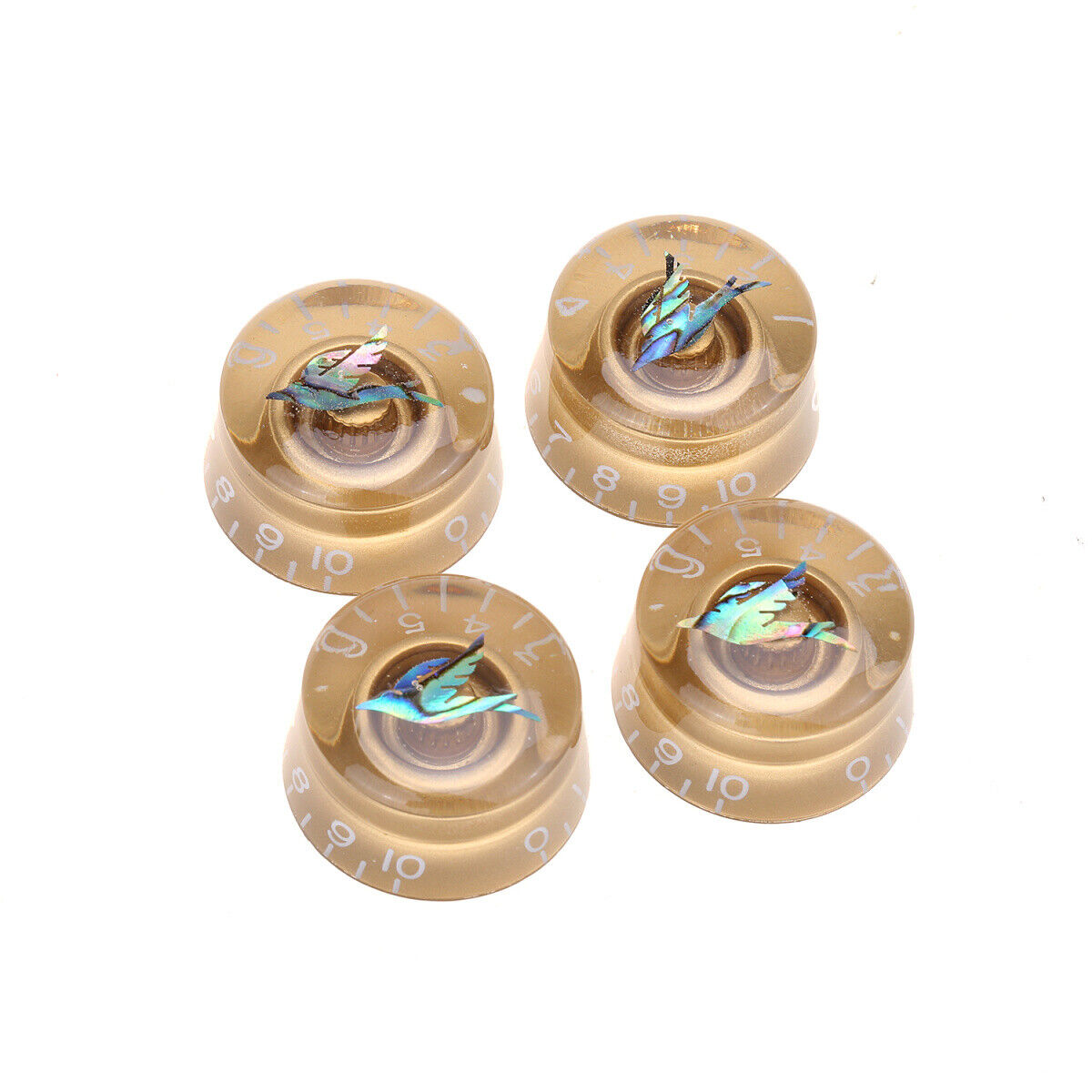 Musiclily Pro 4Pcs Gold Metric Abalone Bird Guitar Knob For Epiphone Les Paul SG