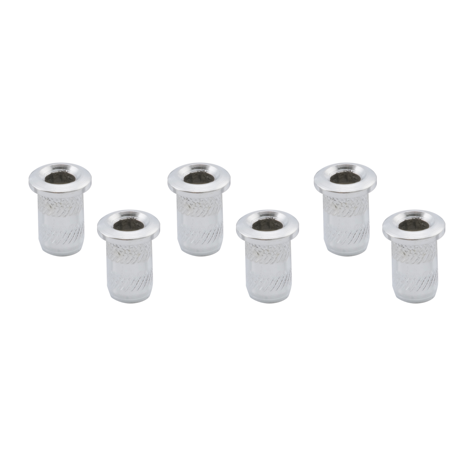 Musiclily Pro 6Pcs Chrome 4mm Steel Electric Guitar Top Mounting String Ferrules
