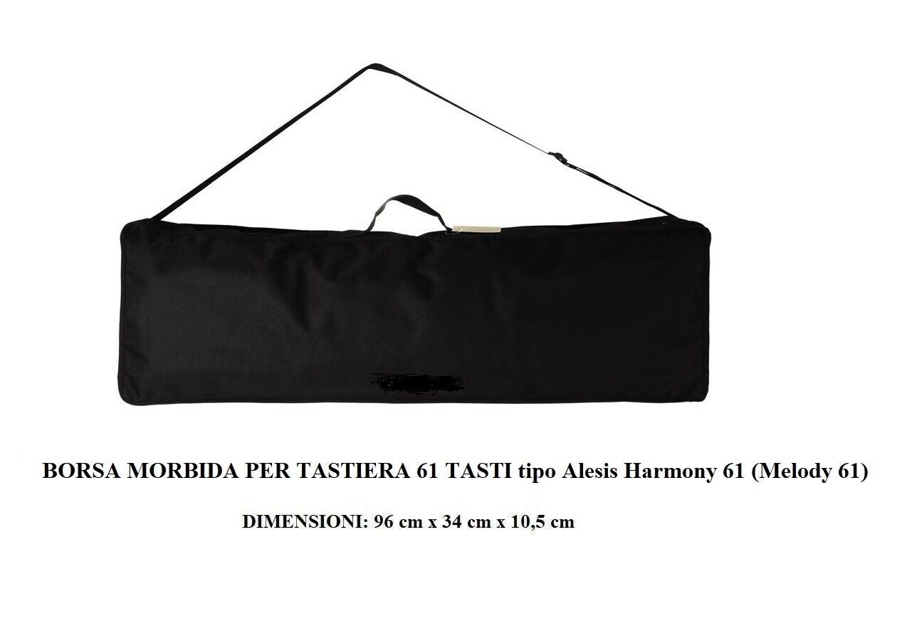 CUSTODIA BORSA MORBIDA per TASTIERA 61 TASTI mod Alesis Yamaha Casio 96x34x10cm