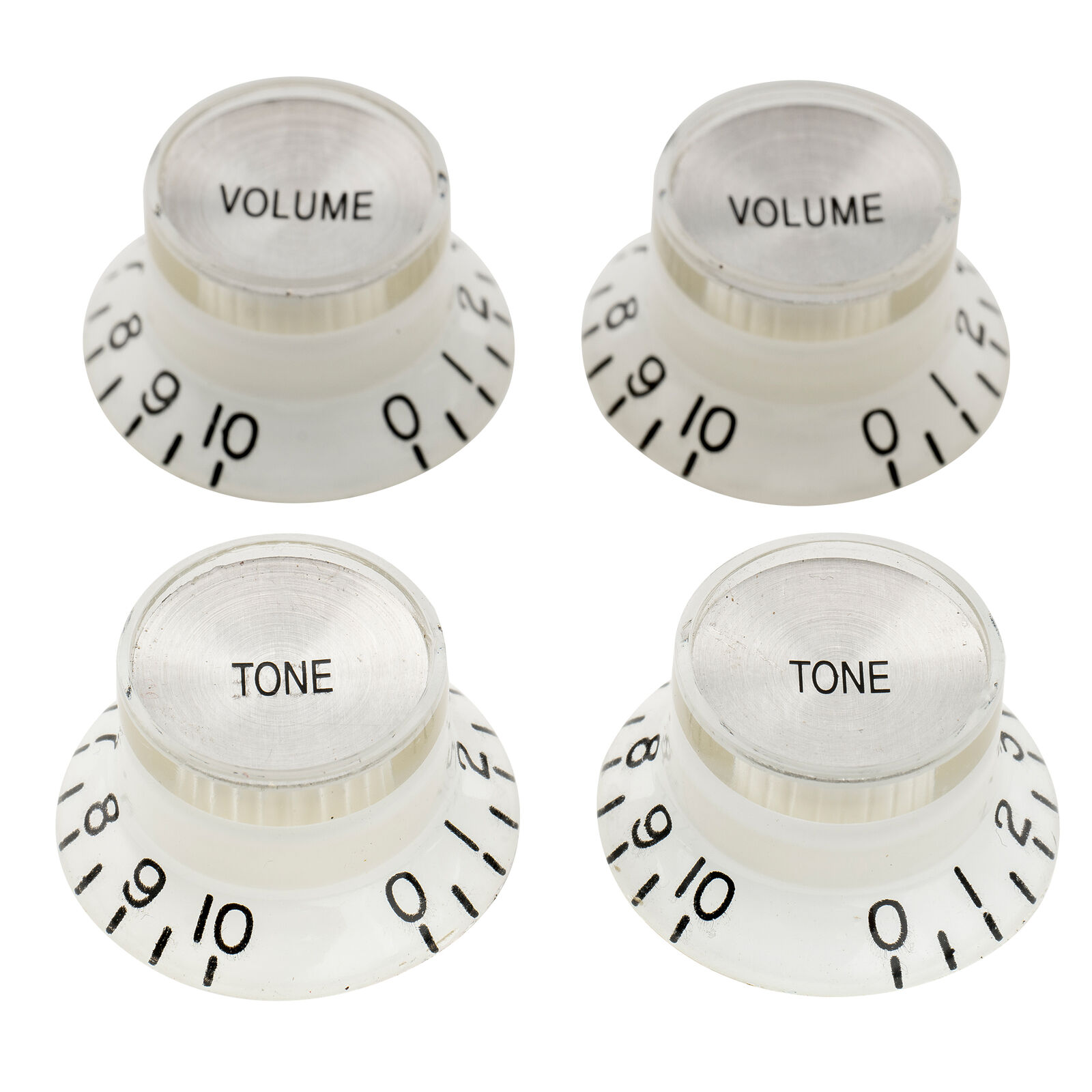 Musiclily Pro White Metric Guitar 2 Volume 2 Tone Knobs For Epiphone Les Paul SG
