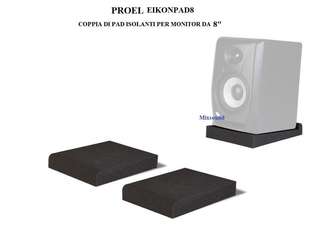 PROEL EIKON PAD8 COPPIA PAD ISOLANTI PER MONITOR DA 8" PAD ISOLAMENTO ACUSTICO