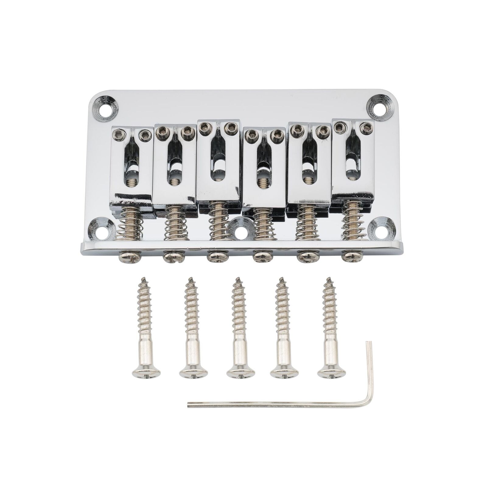 Musiclily Pro Chrome 52.5mm Modern Hardtail Fixed Bridge For Strat Tele Guitar