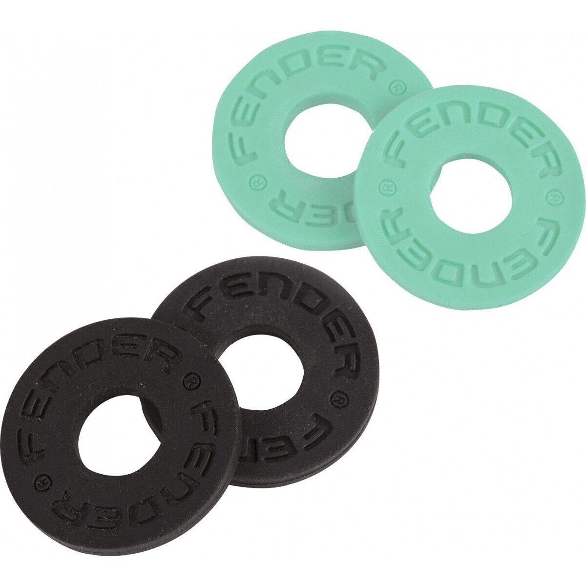 FENDER Strap Blocks 4 Pack (2 Black/2 Surf Green) - blocchi per tracolla