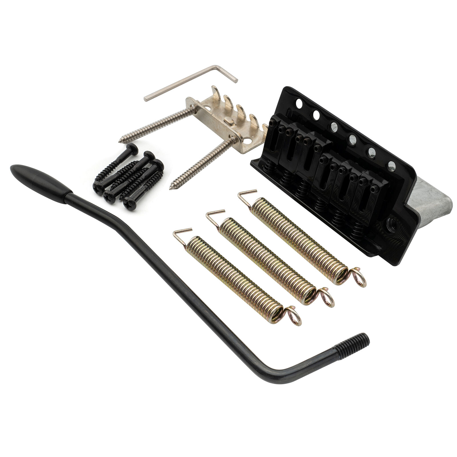 Musiclily Pro Black 52.5mm Modern 6-Screw Tremolo Bridge For Squier Strat Guitar