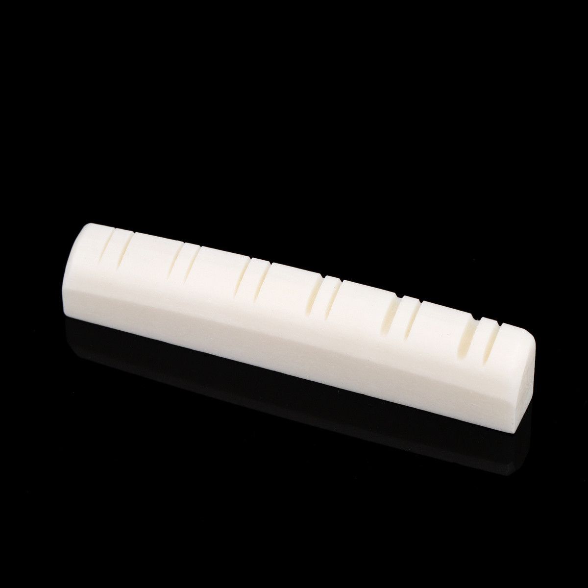 Musiclily 2Pcs 49mm Flat Bottom Pre Slotted 12 String Acoustic Guitar Bone Nut