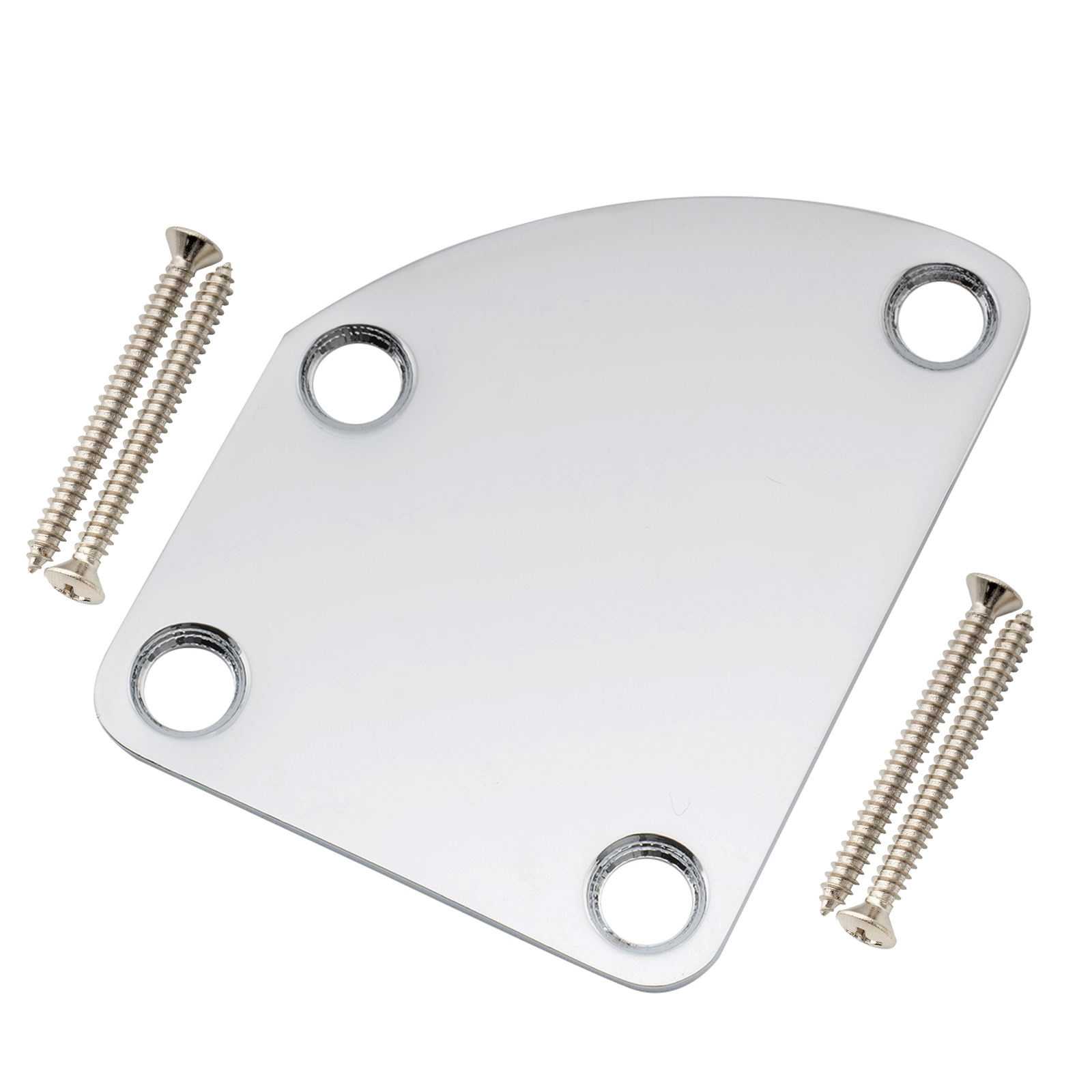 Musiclily Pro Chrome Steel Contoured Heel Neck Plate For Strat Tele Guitar Bass