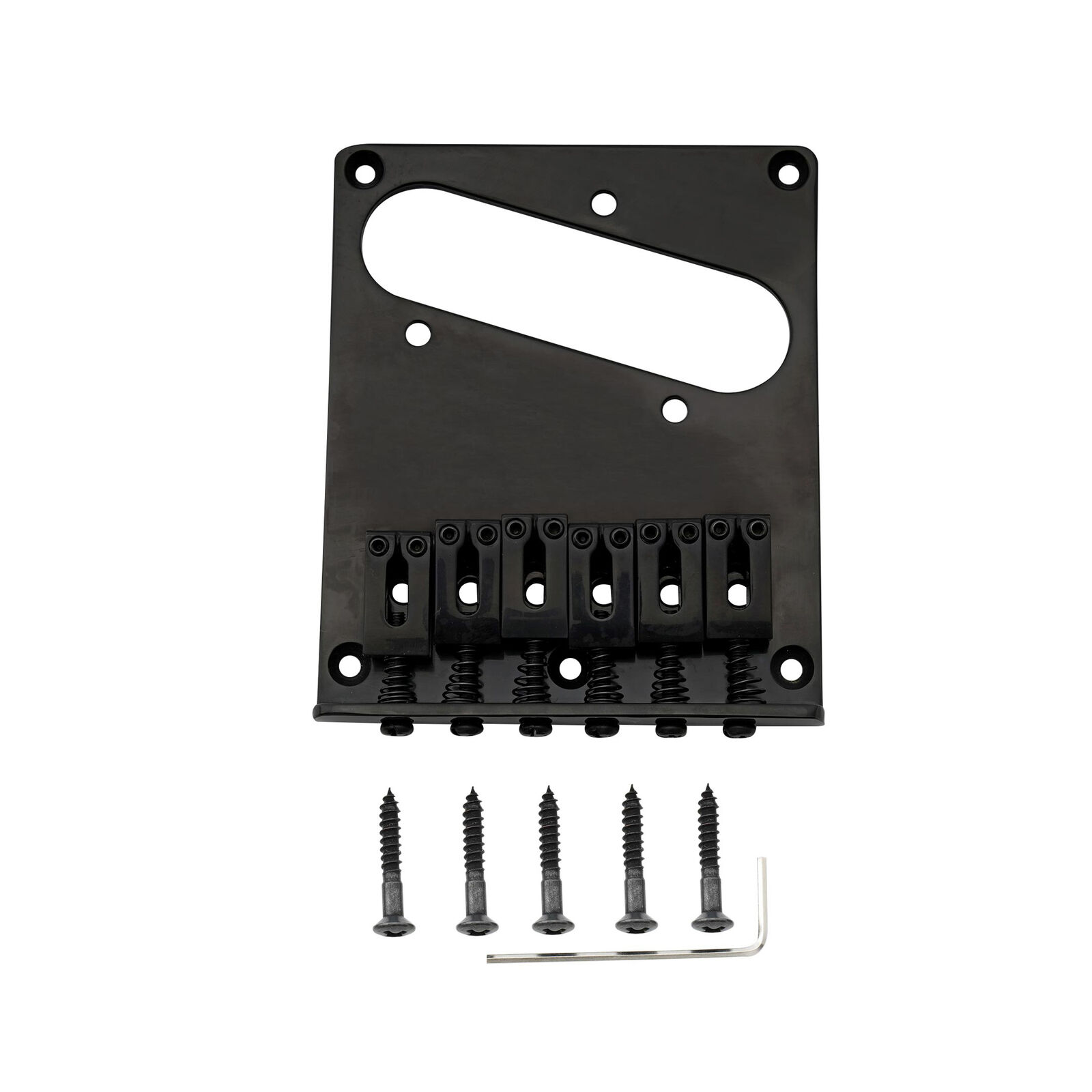 Musiclily Pro Black 54mm Modern Bridge 6 Saddles For Squier Import Tele Guitar