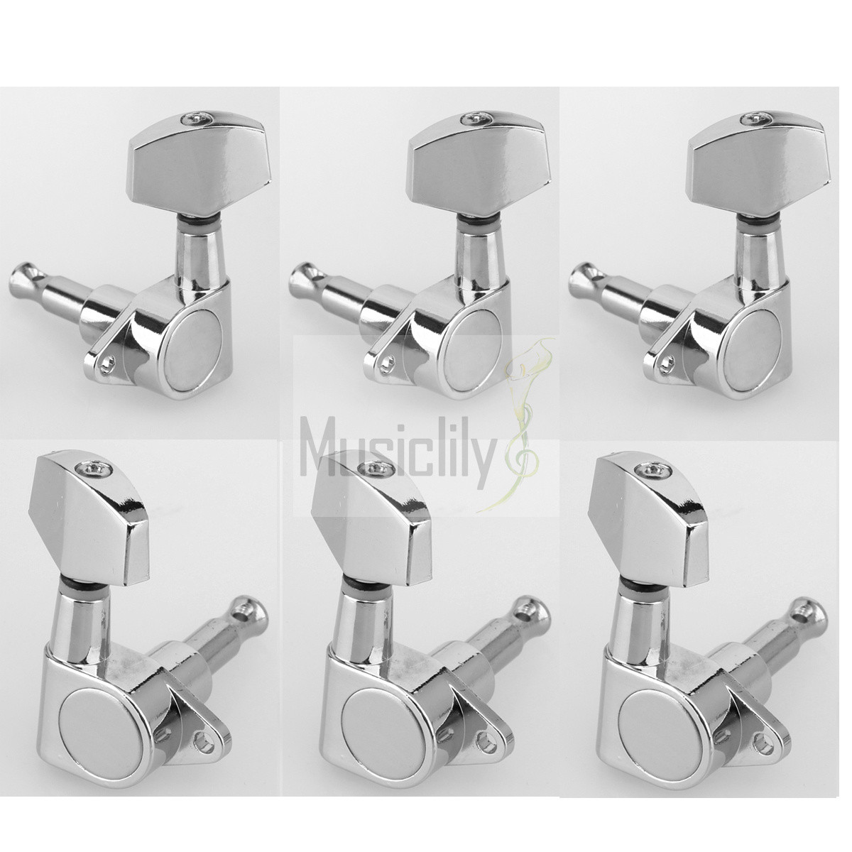 Musiclily 3L3R Chrome Sealed Tuning Pegs Machine Heads Set For Epiphone Guitar