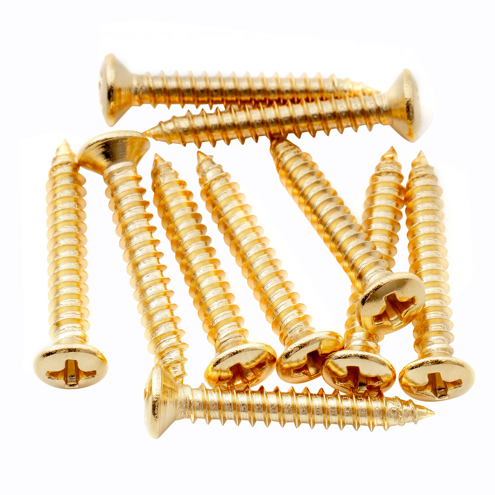 Musiclily Ultra 10Pcs Gold 2.5x18mm Stainless Steel Countersunk Guitar Screws