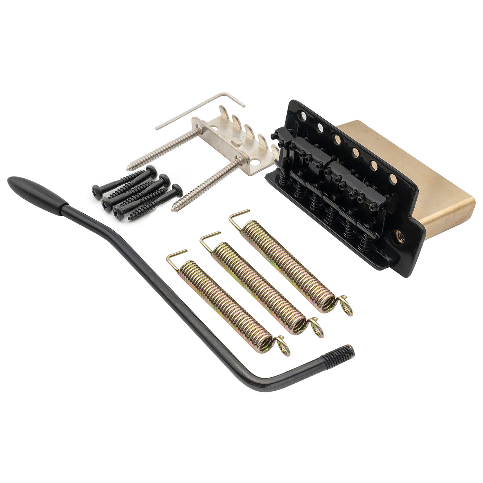 Musiclily Pro Black 52.5mm Vintage Tremolo Bridge 40mm Brass Block For ST Guitar