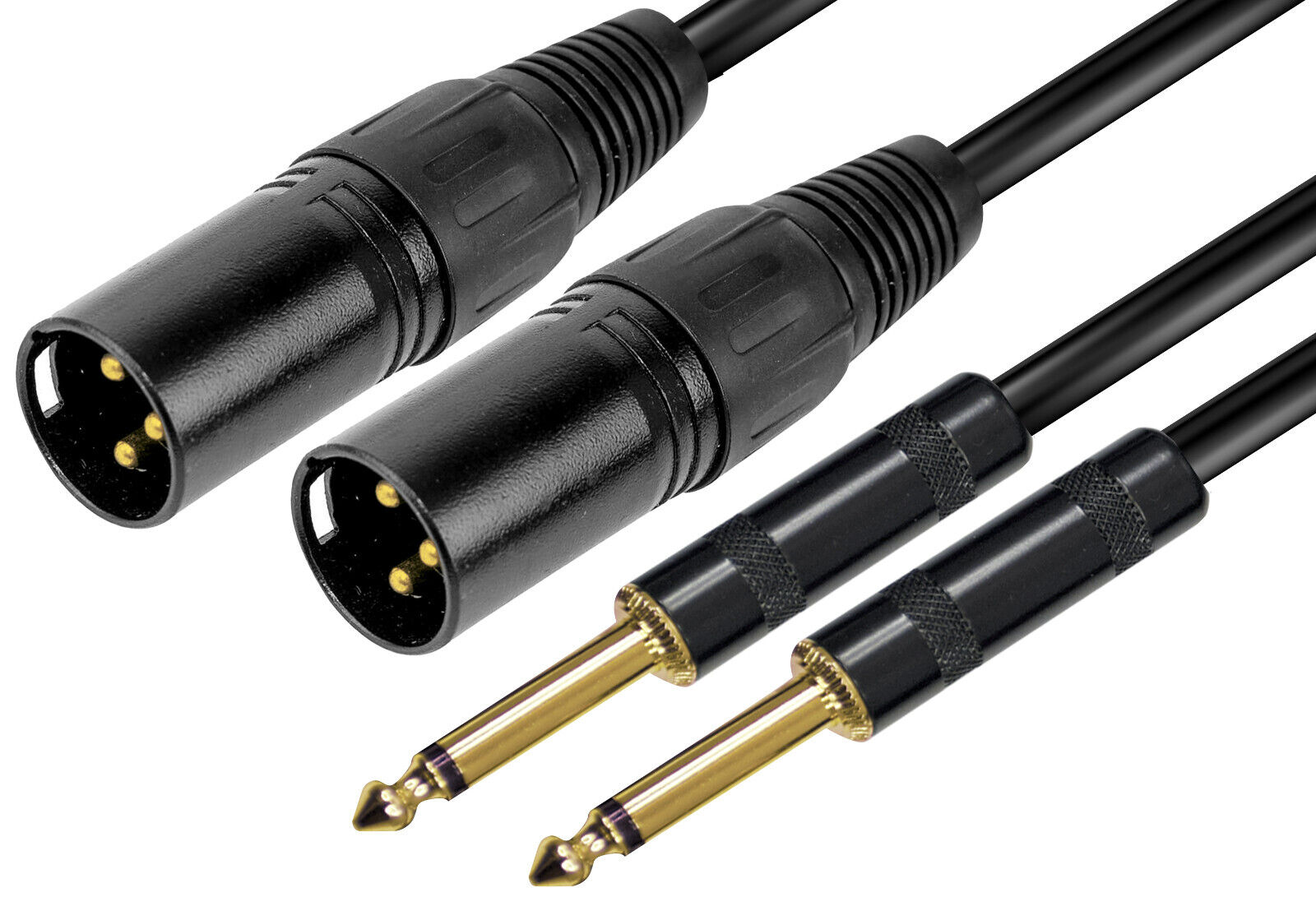 Cavo 2 x XLR M / 2 x 6.3mm jack mono - 3mt