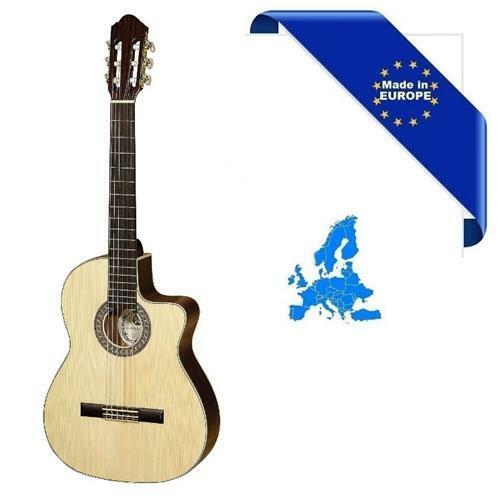 CHITARRA CLASSICA 4/4 SM35 MADE IN EUROPE TOP ABETE ROSSO MASSELLO FONDO-FASCE M