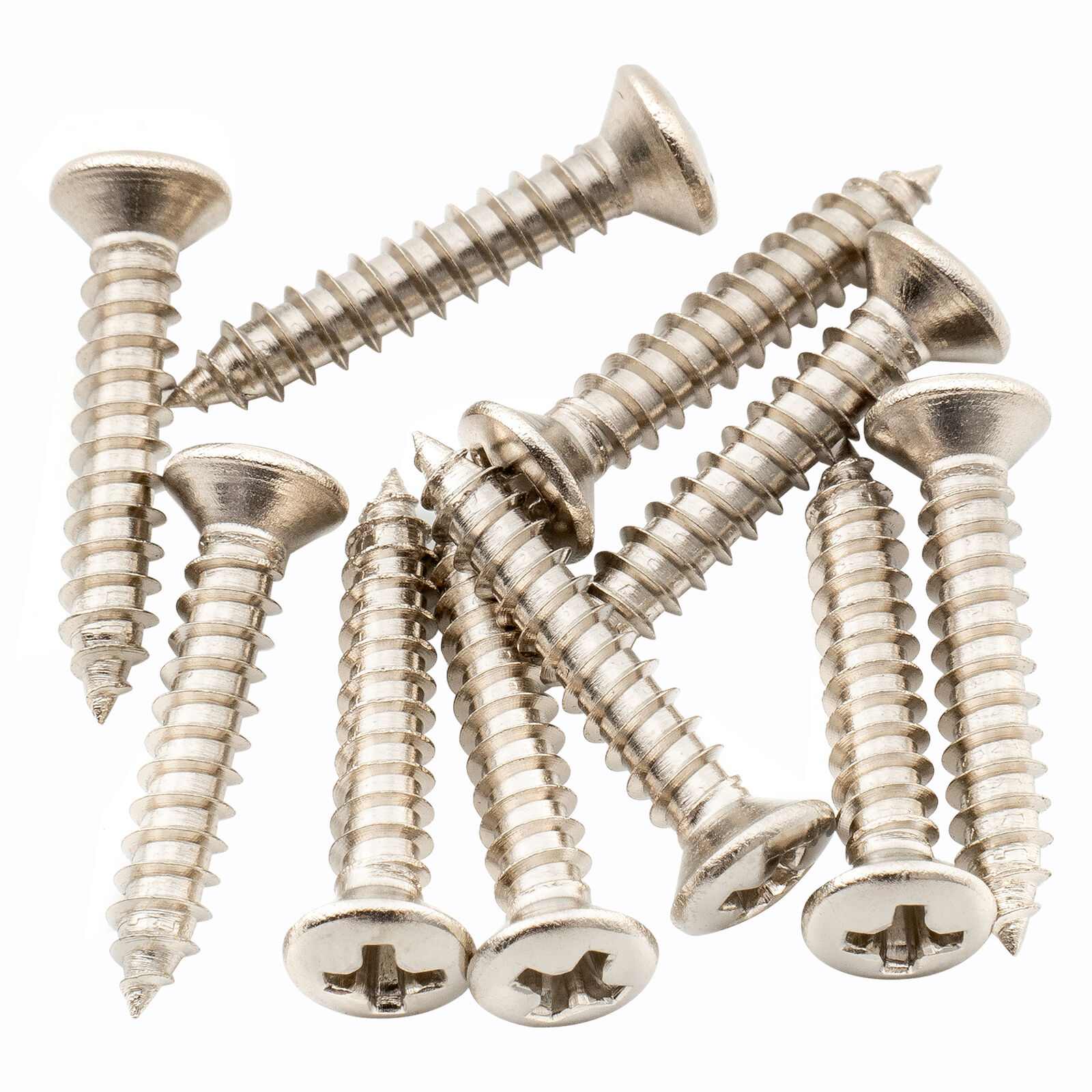 Musiclily Ultra 10Pcs Nickel 2.5x15mm Stainless Steel Countersunk Guitar Screws