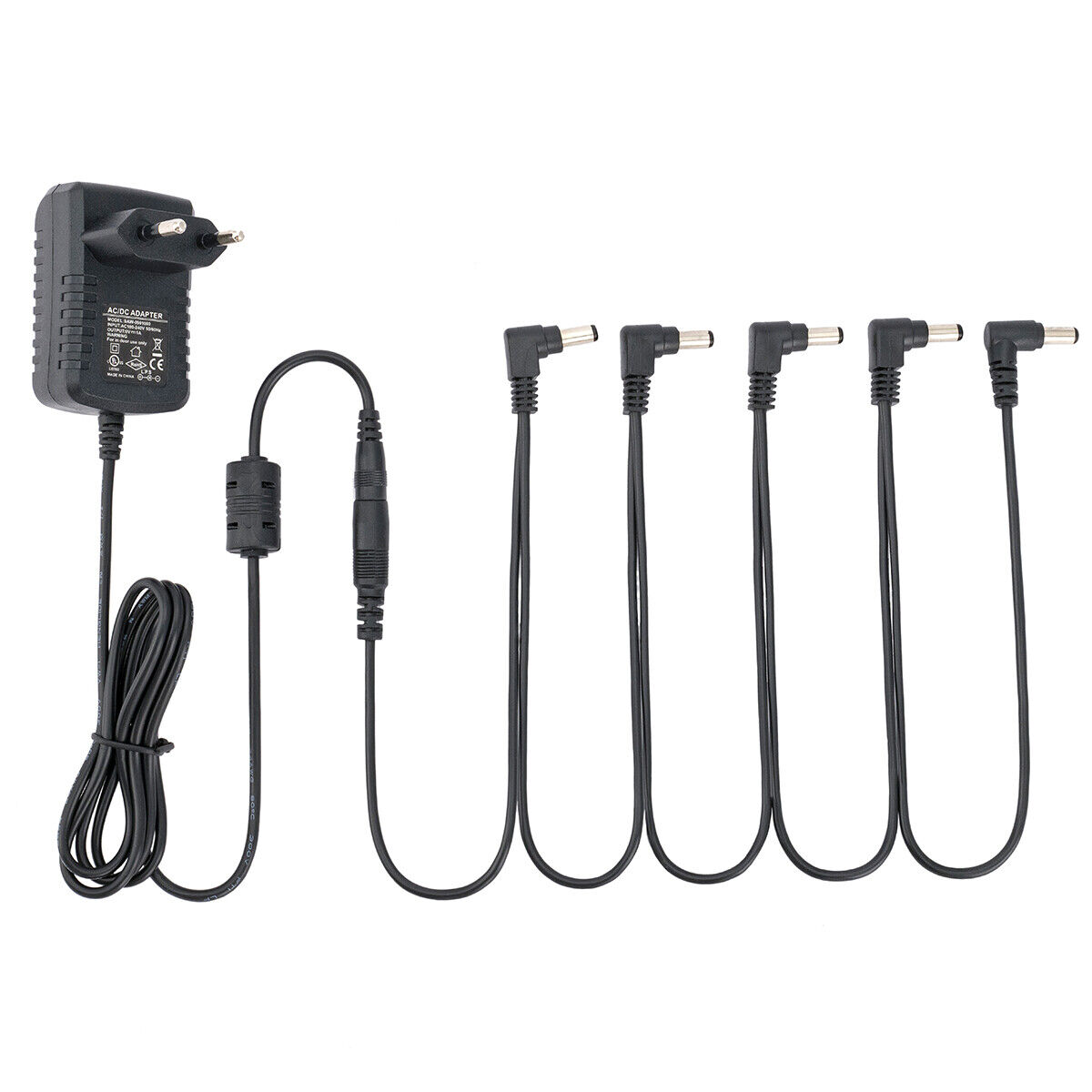 Musiclily Pro EU Guitar Power Supply Adapter DC 9V 5 Way Cable For Effect Pedal