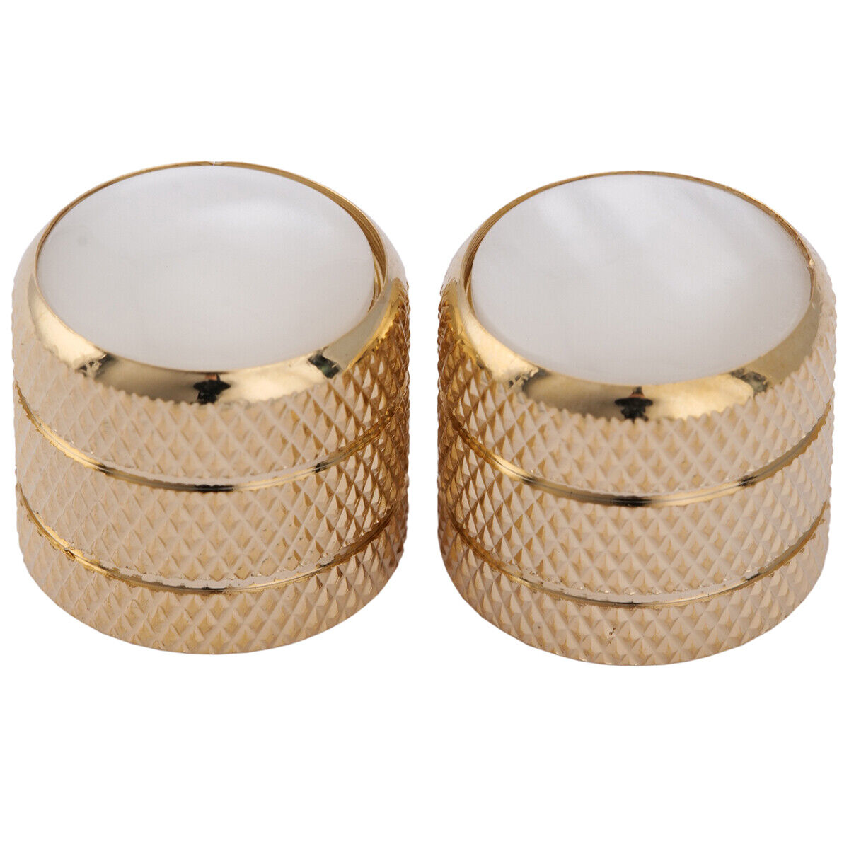 Musiclily Pro 2Pcs Gold Metric Steel Pearl Top Dome Knobs For Import Tele Guitar