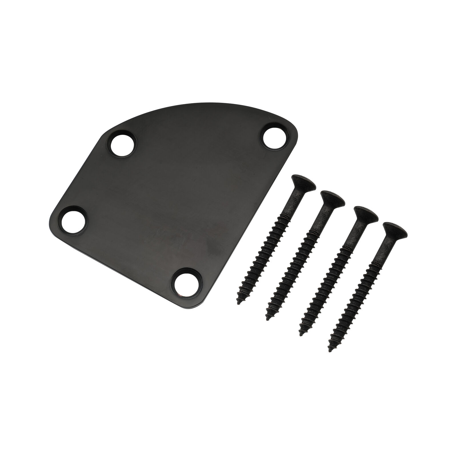 Musiclily Pro Black Steel Contoured Heel Neck Plate For Strat Tele Guitar Bass