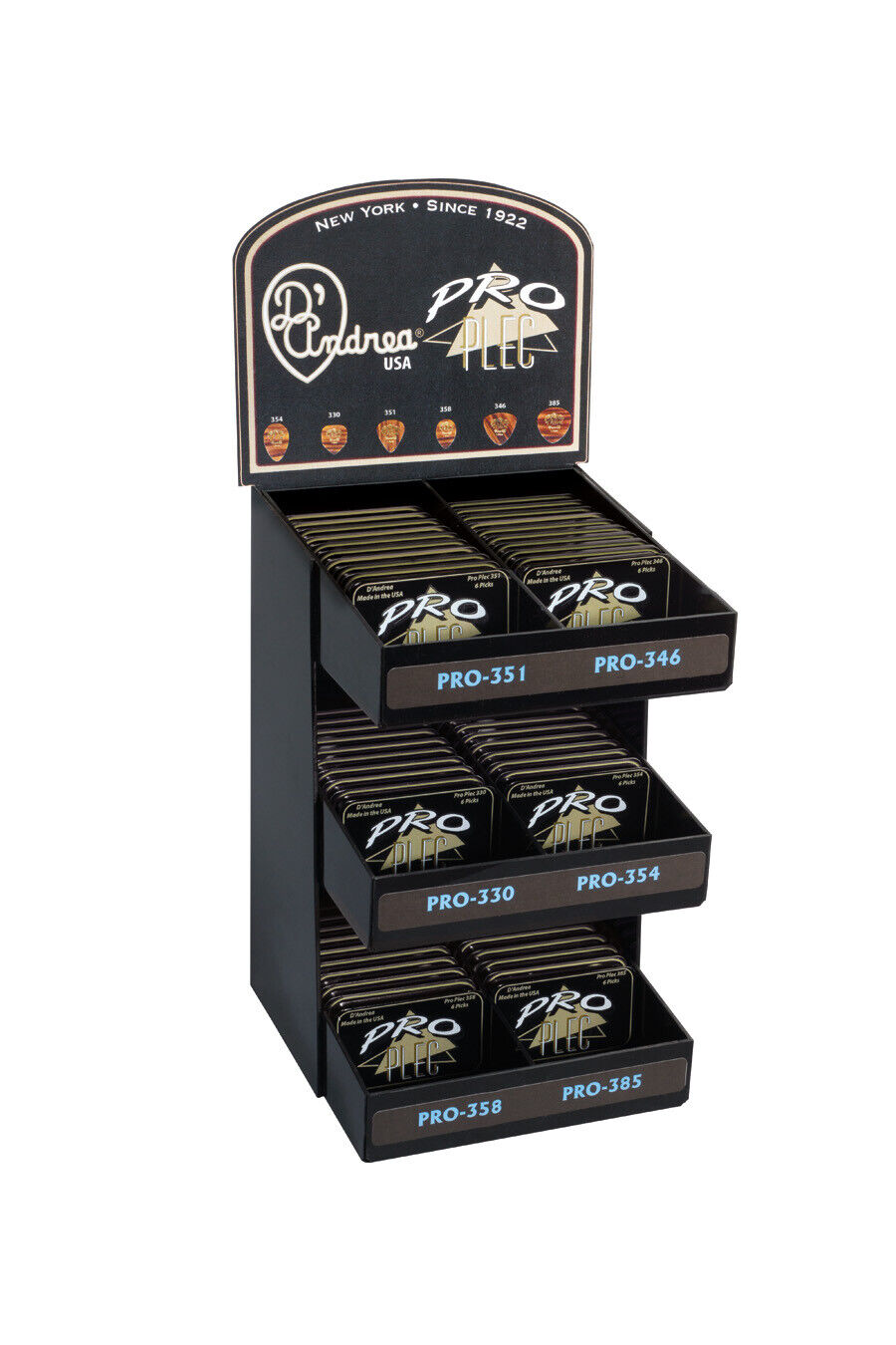DISPLAY PLETTRI D'ANDREA PRO PLECS 60 TIN BOX  da 6 pz