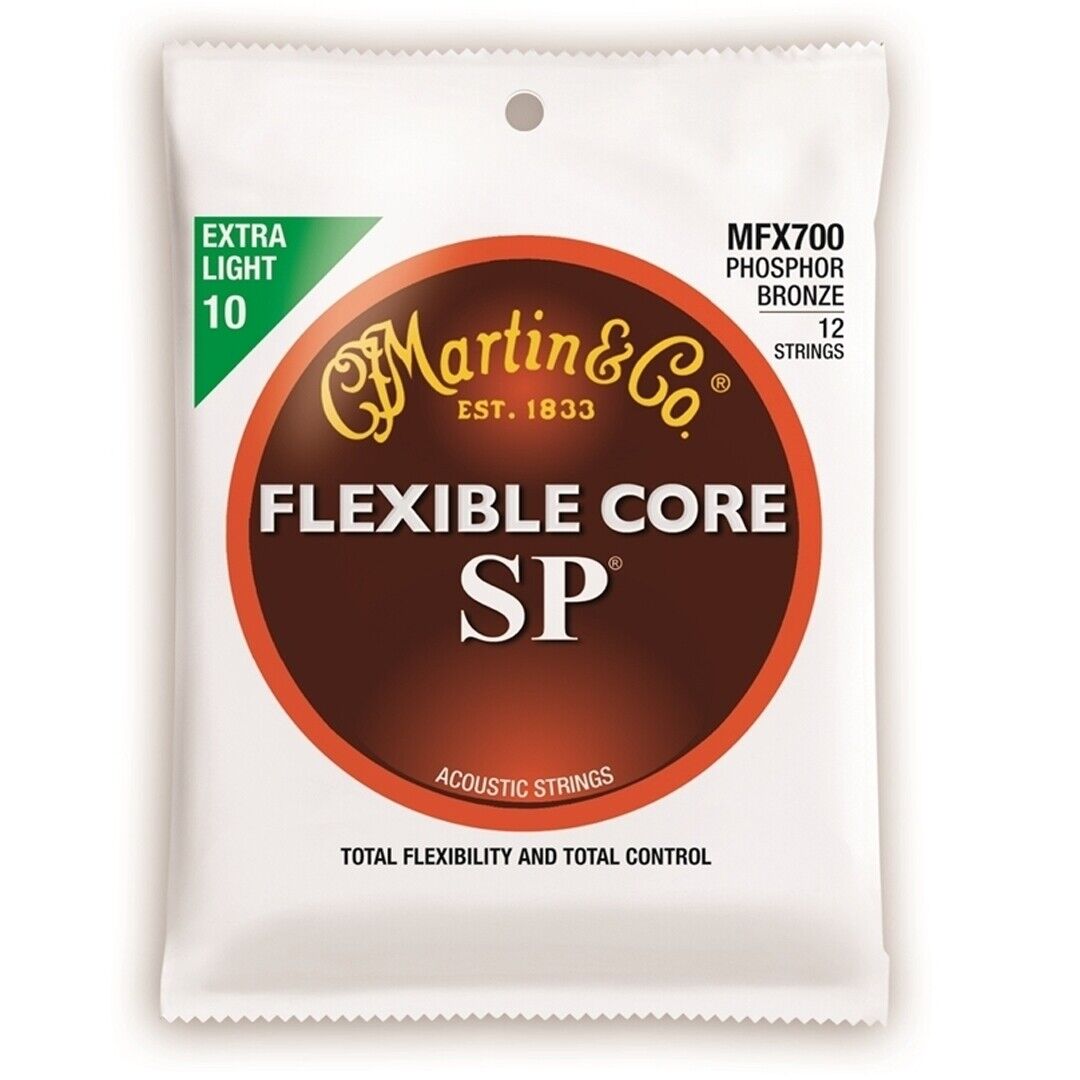 Martin MFX700 SP Flexible Core Extra Light 010/054 Muta 12 Corde per Chitarra Ac