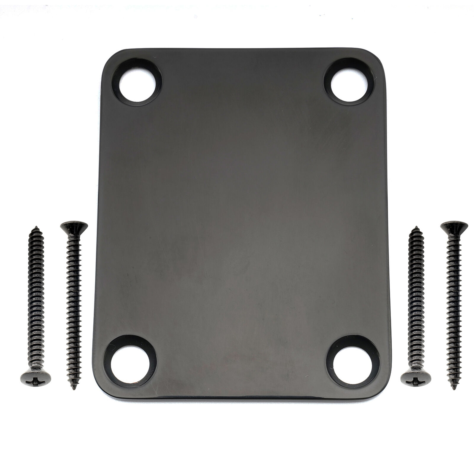 Musiclily Pro Black 4-Bolt Steel Neck Plate For Stratocaster Telecaster Guitar