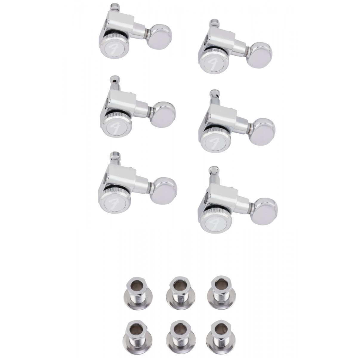 Fender Parts Staggered Locking Tuners with Vintage-Style Buttons  Polished Chrom