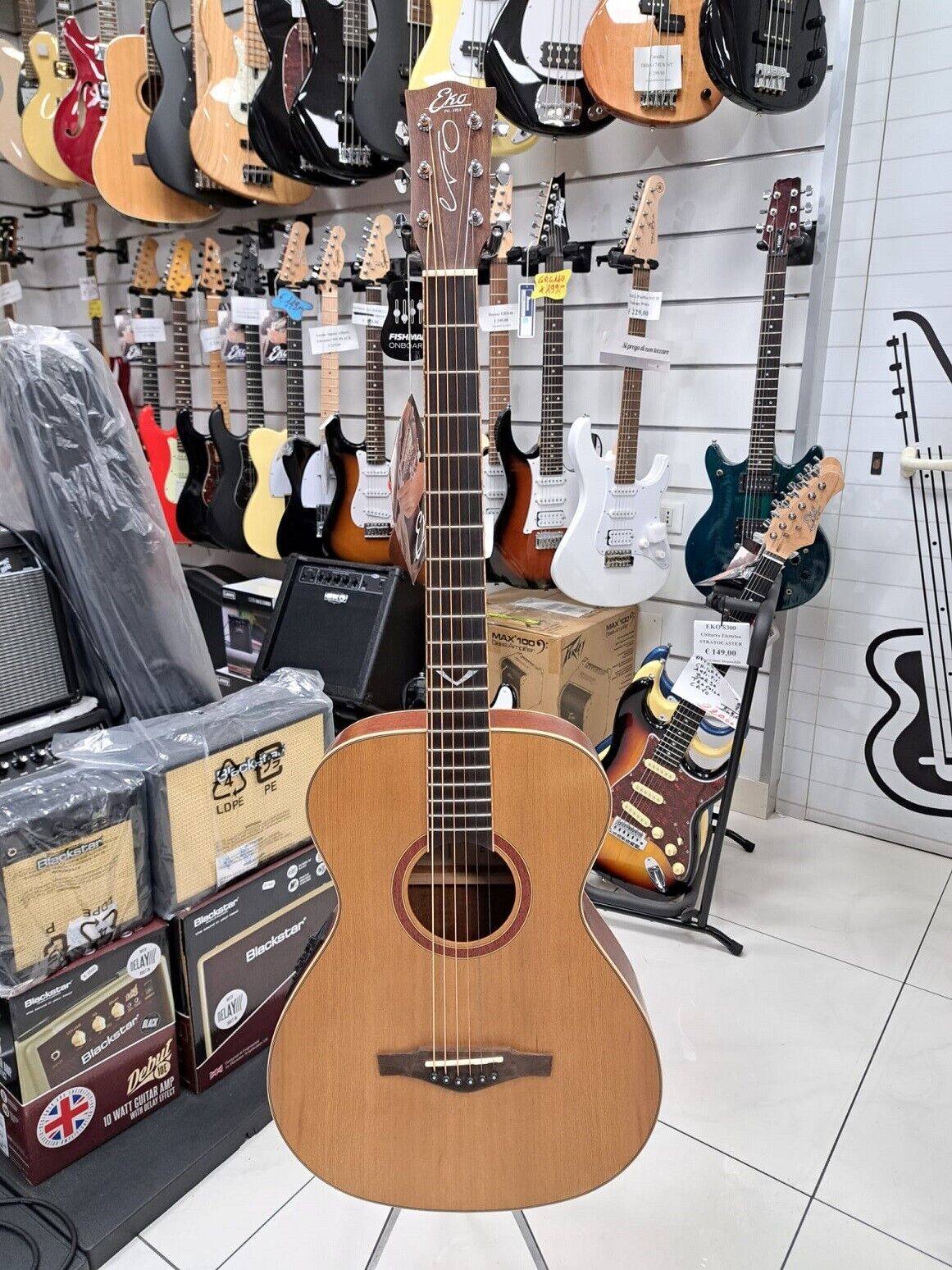 EKO EVO A350E BARITONE CHITARRA ACUSTICA ELETTRIFICATA BARITONA CON BORSA