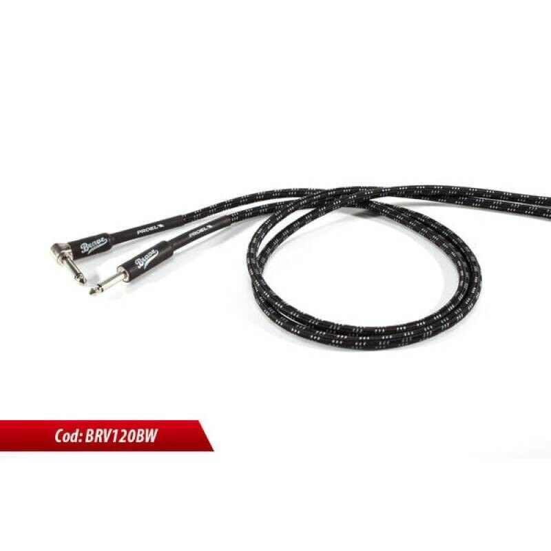 Cavo strumenti Jack Mono 6.3 mm a Jack mono 6.3 mm ad angolo Proel BRV120LU3BW